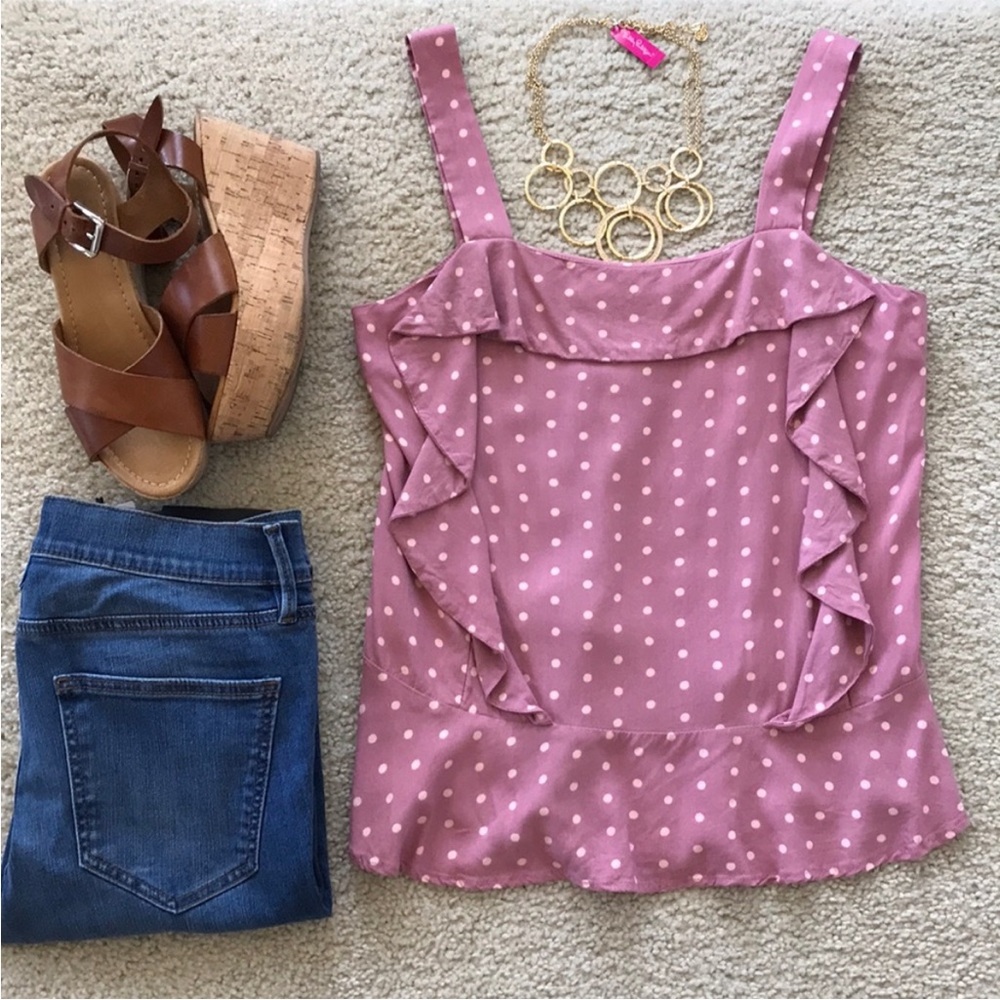 Matilda Jane Pink Clam Bake Ruffled Tank - Picture 1 of 6
